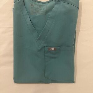 Figs Ocean Blue V-Neck Scrub Top
